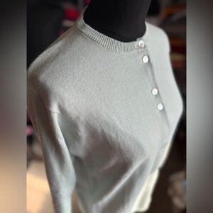 Elegant Mint Green Women's Cardigan, Cashmere/Silk Blend